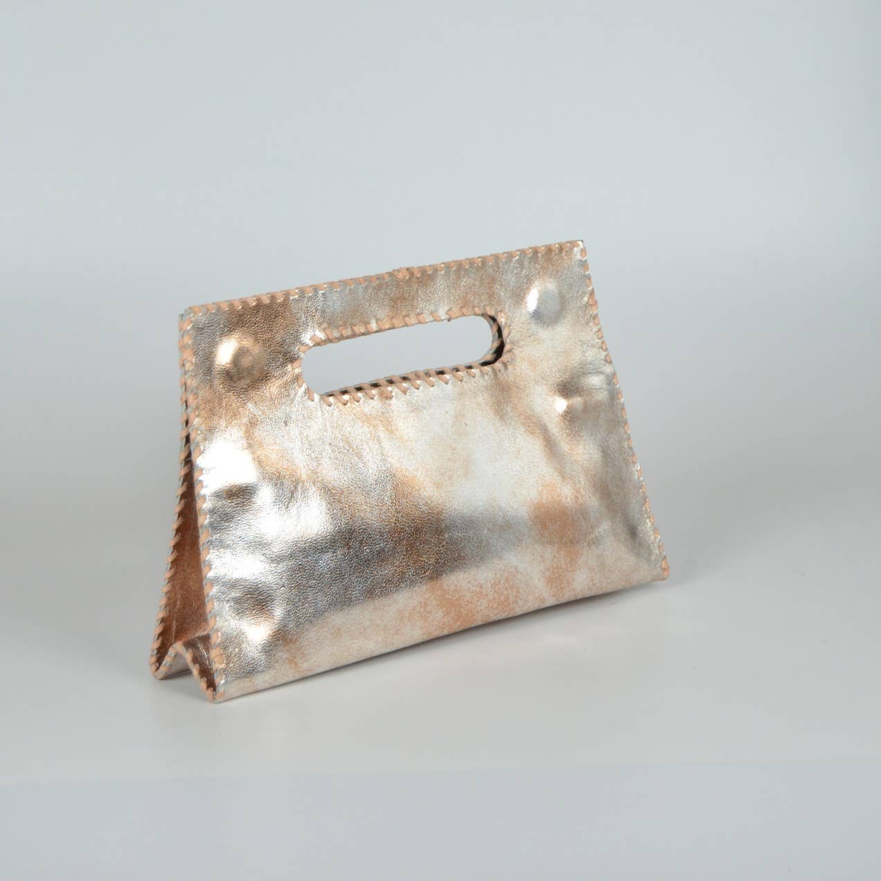 Mia Clutch - Metallic Leather