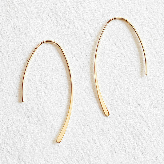 18 kt gold plated hoop wire earrings