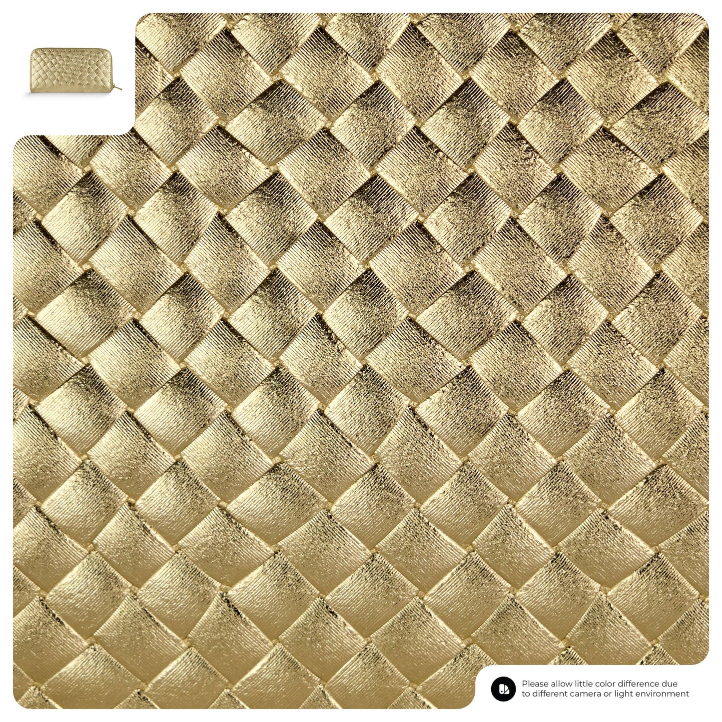 Italian Genuine Weave Metallic Suede Wallet 651088