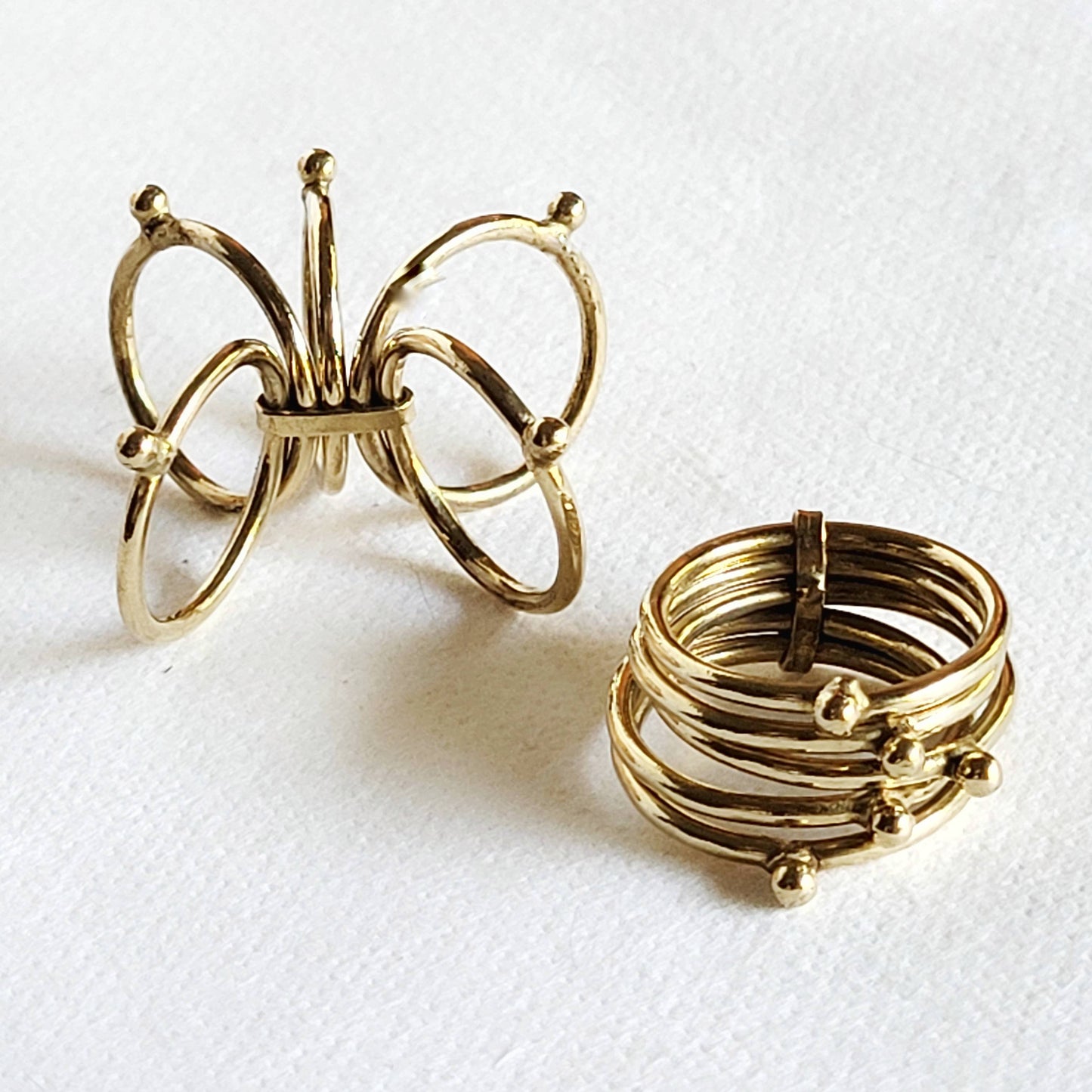 Brass stacking spinning handmade band ring