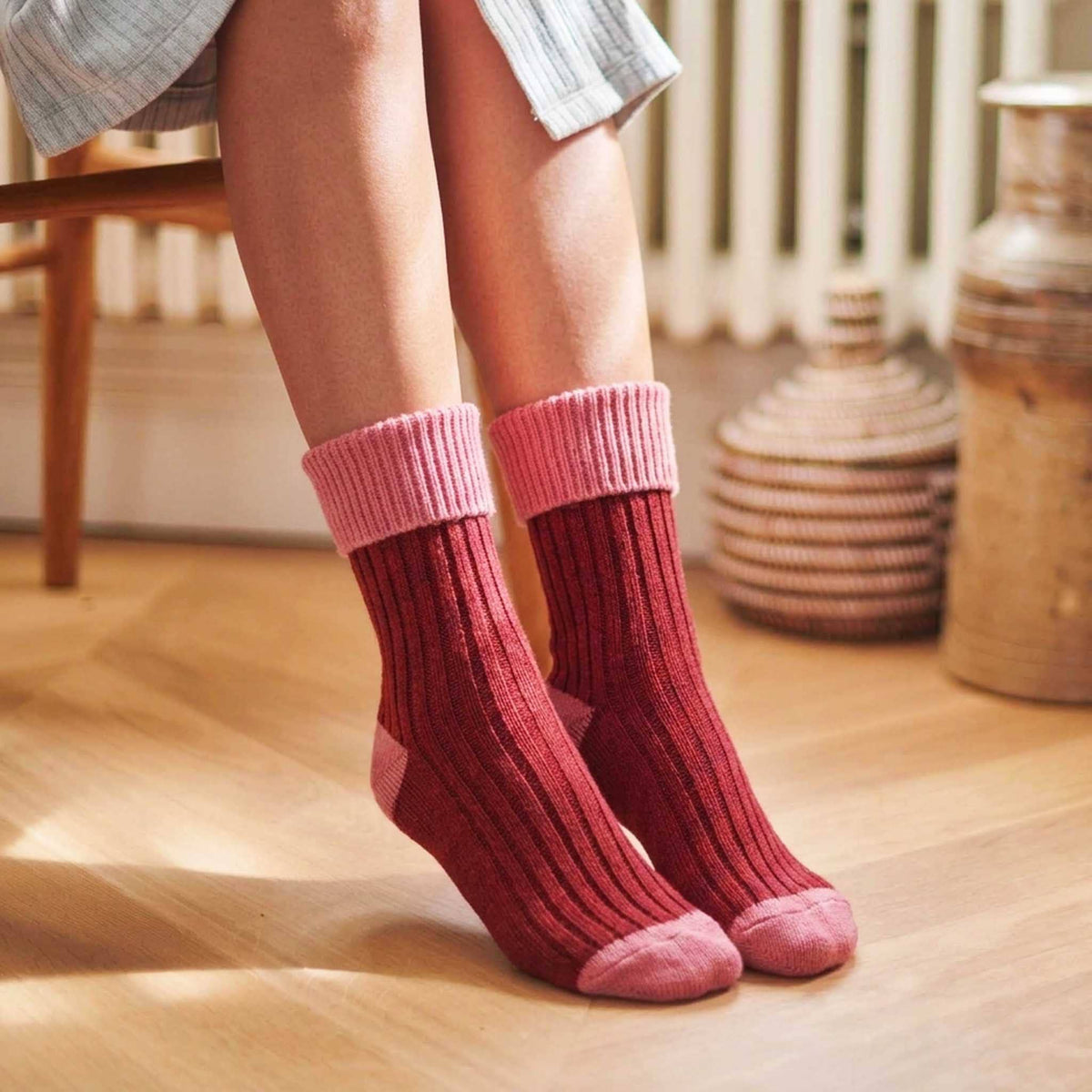Cashmere Blend Ribbed Slouch Socks - 2026 Collection