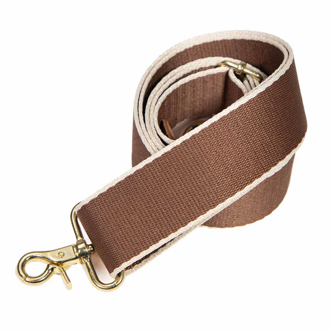 Cotton Striped Cross Body/Shoulder Strap- Brown/Ivory