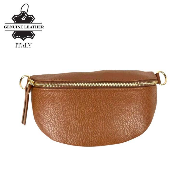 Italian Mini Leather Crossbody Waist Bag