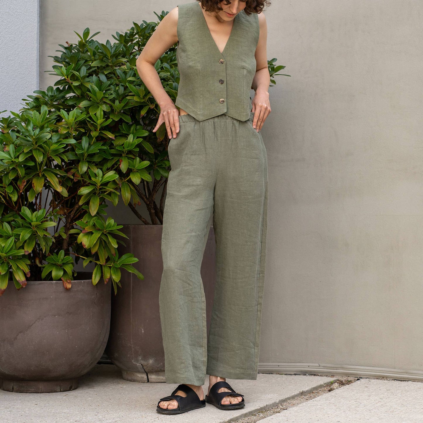 Linen Wide Leg Pants Havana