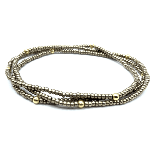 #D - BOHO Bracelet Stack in Bronze + Gold Filled 2mm + 4mm