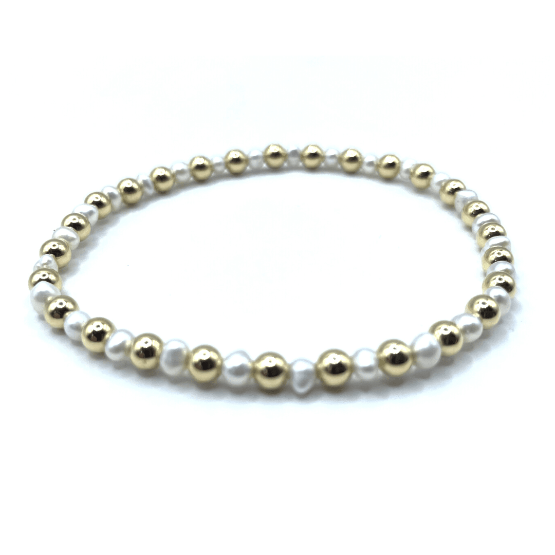 4mm Montauk 14k Gold and Pearl Waterproof Bracelet