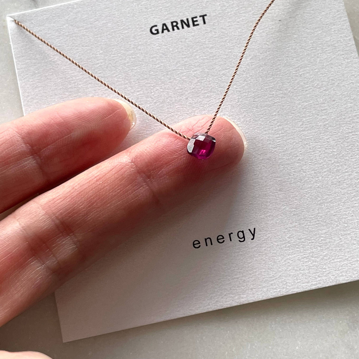 Garnet Energy Necklace, Gemstone Intention Necklace