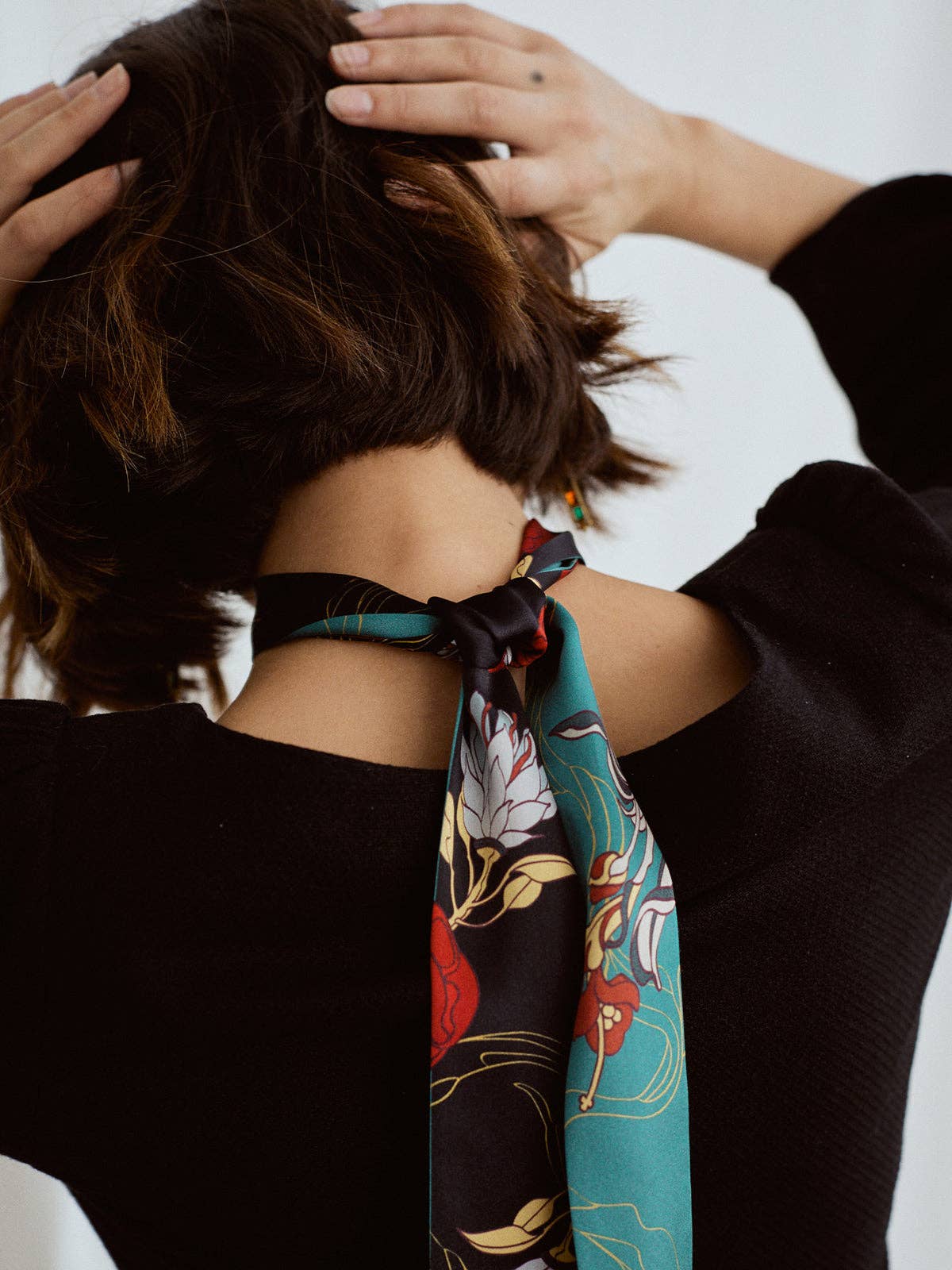 Dream Hunter Silk Skinny Scarf | Emerald Green