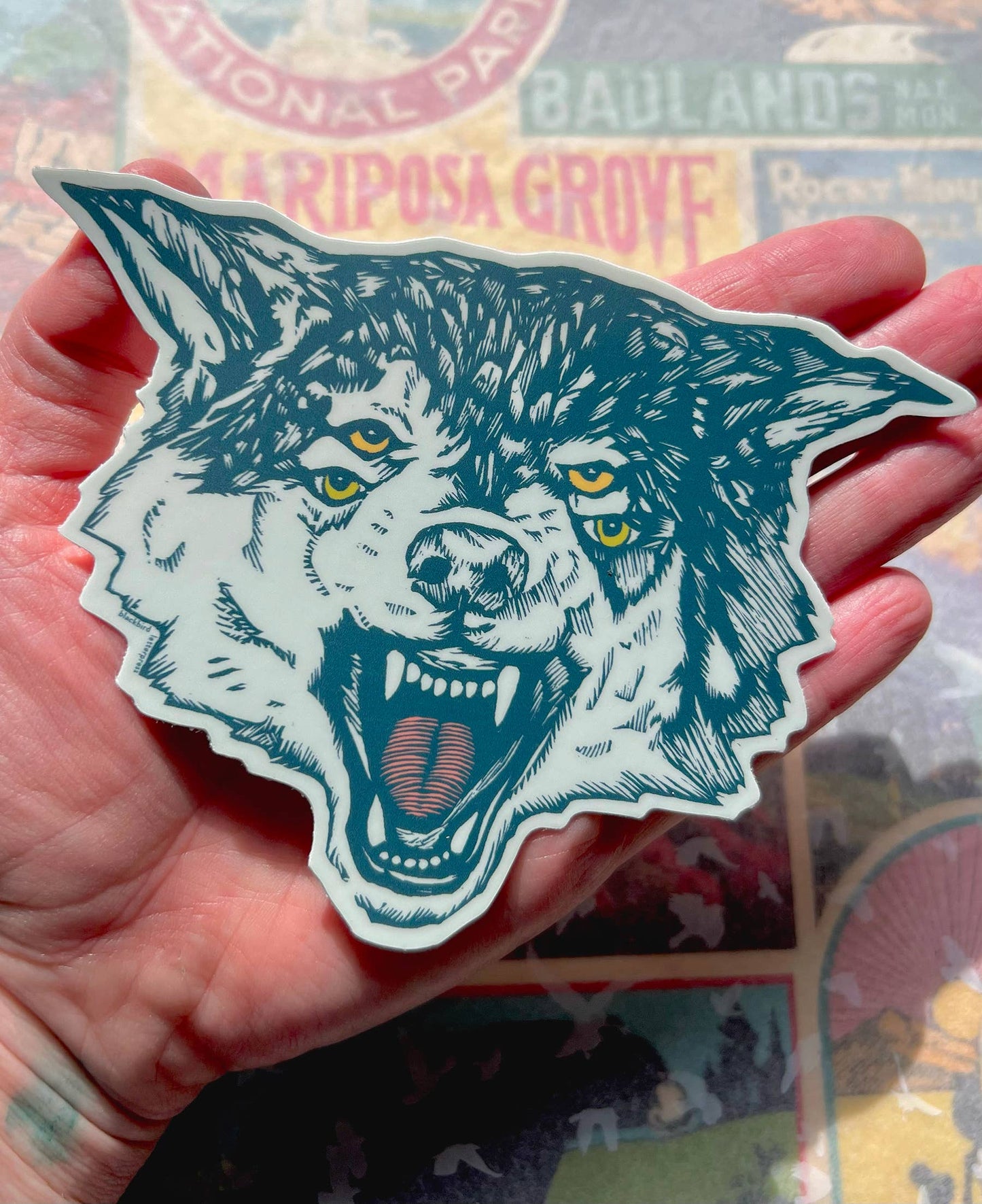 Wolf head sticker