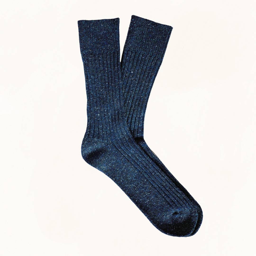 KLUE Silk and Wool DUST STAR socks | Navy