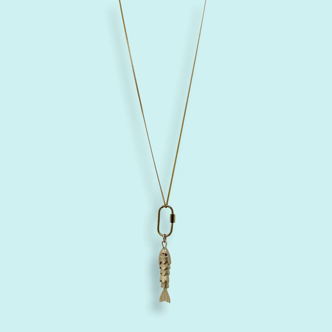 Lucky Catch Gold Fish Necklace
