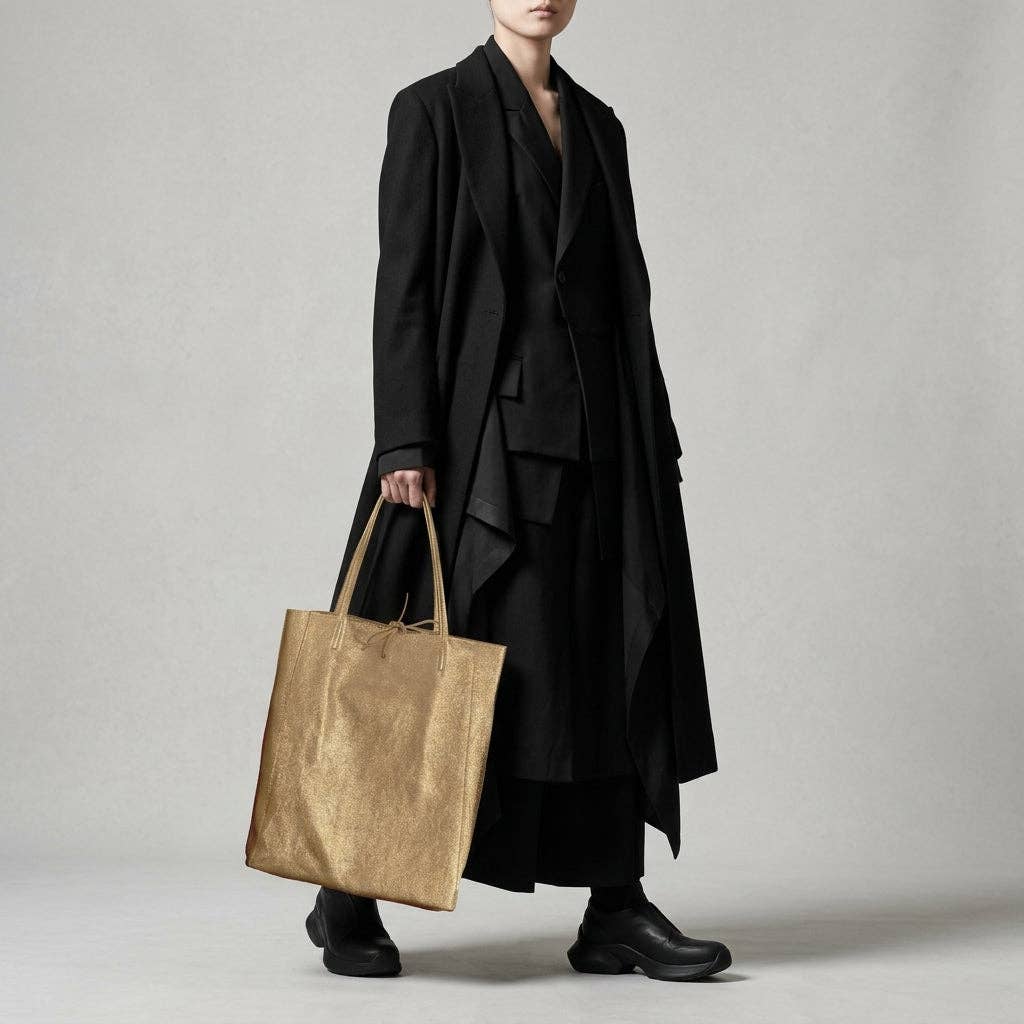 Italian Genuine Metallic Suede Tote Bag 201718