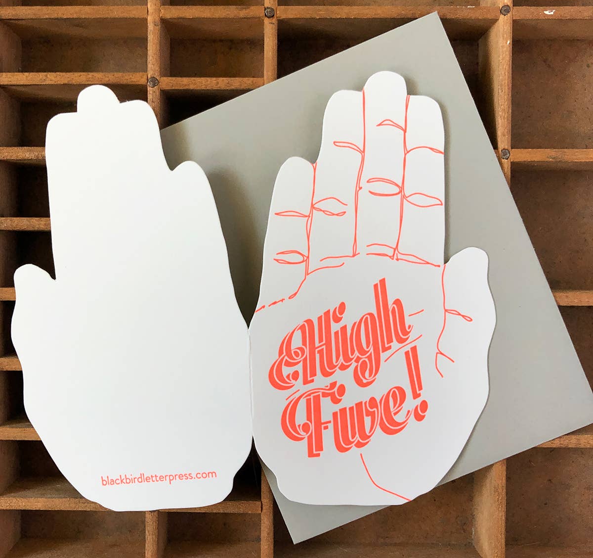 High five hand card
