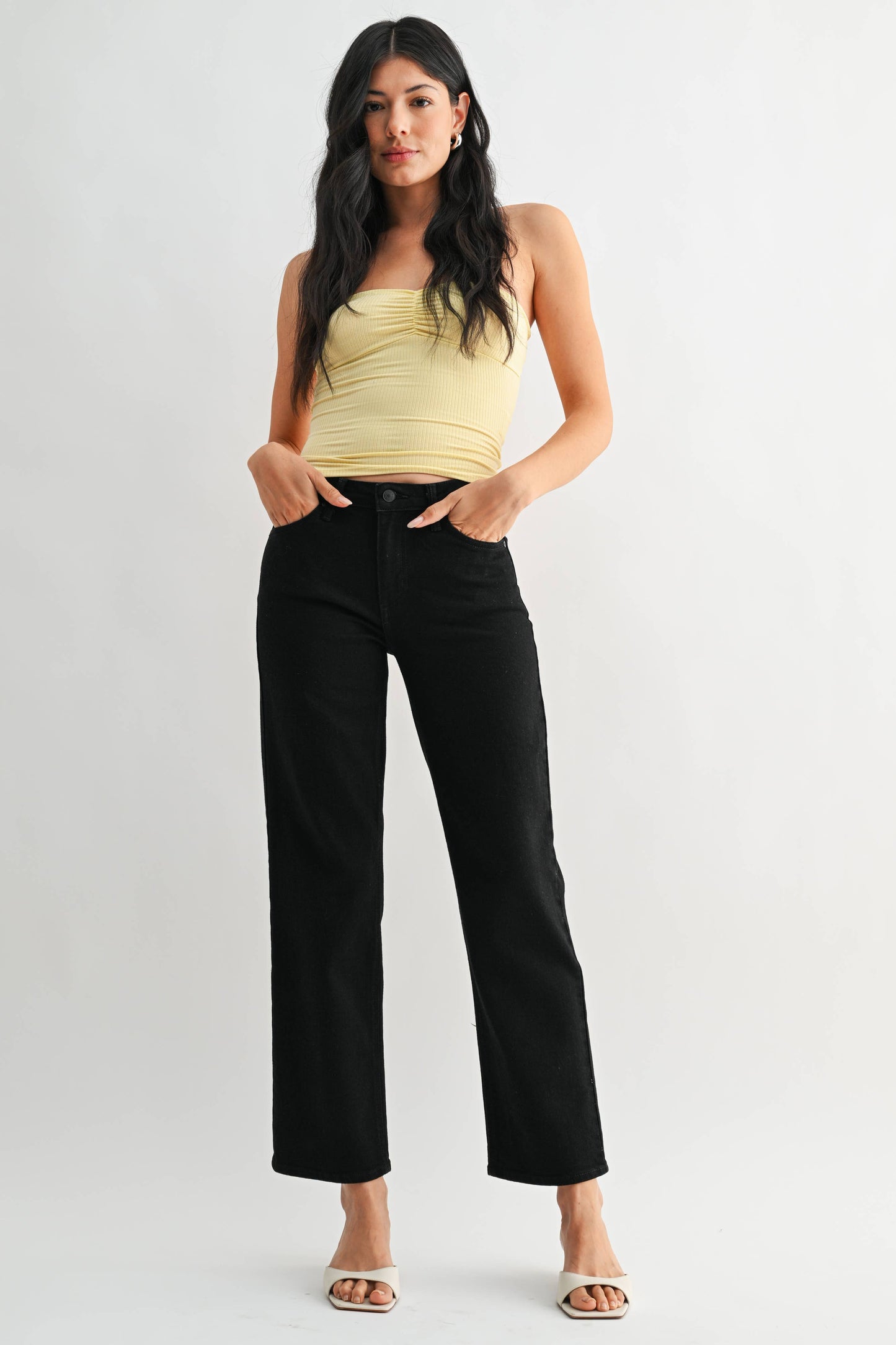 BP495J - BLK - Stretchy Straight