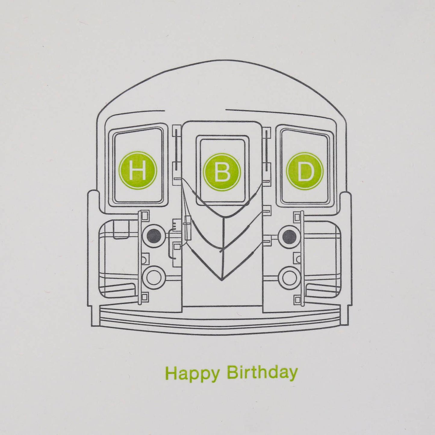 Subway Birthday - Letterpress Birthday Card