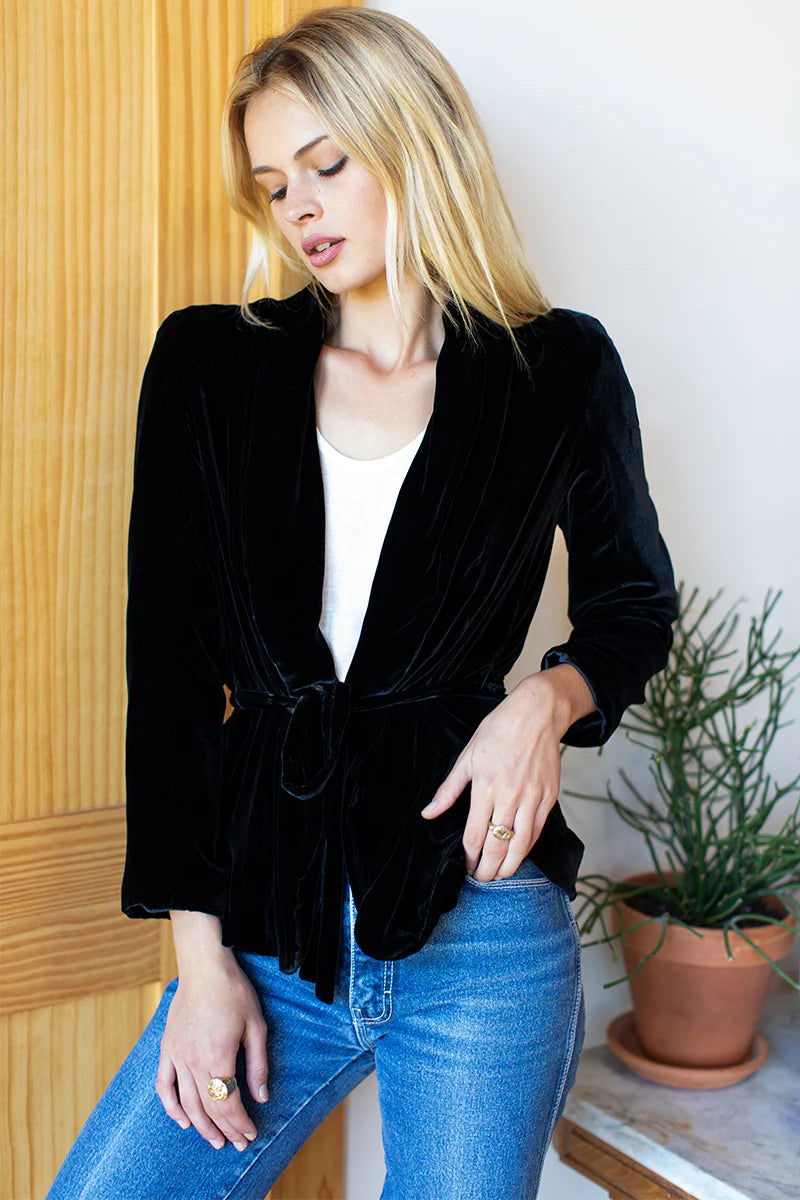 Emerson Fry Paris Jacket | Black Silk Velvet