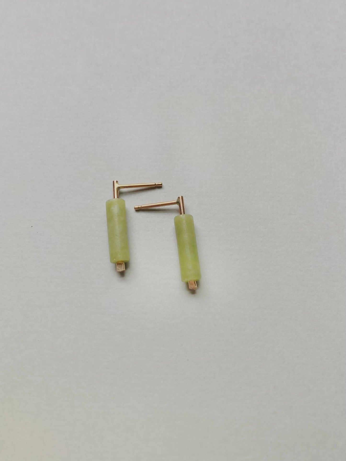 Channel Earring - Minimal Drop Stud with Gemstones in Gold