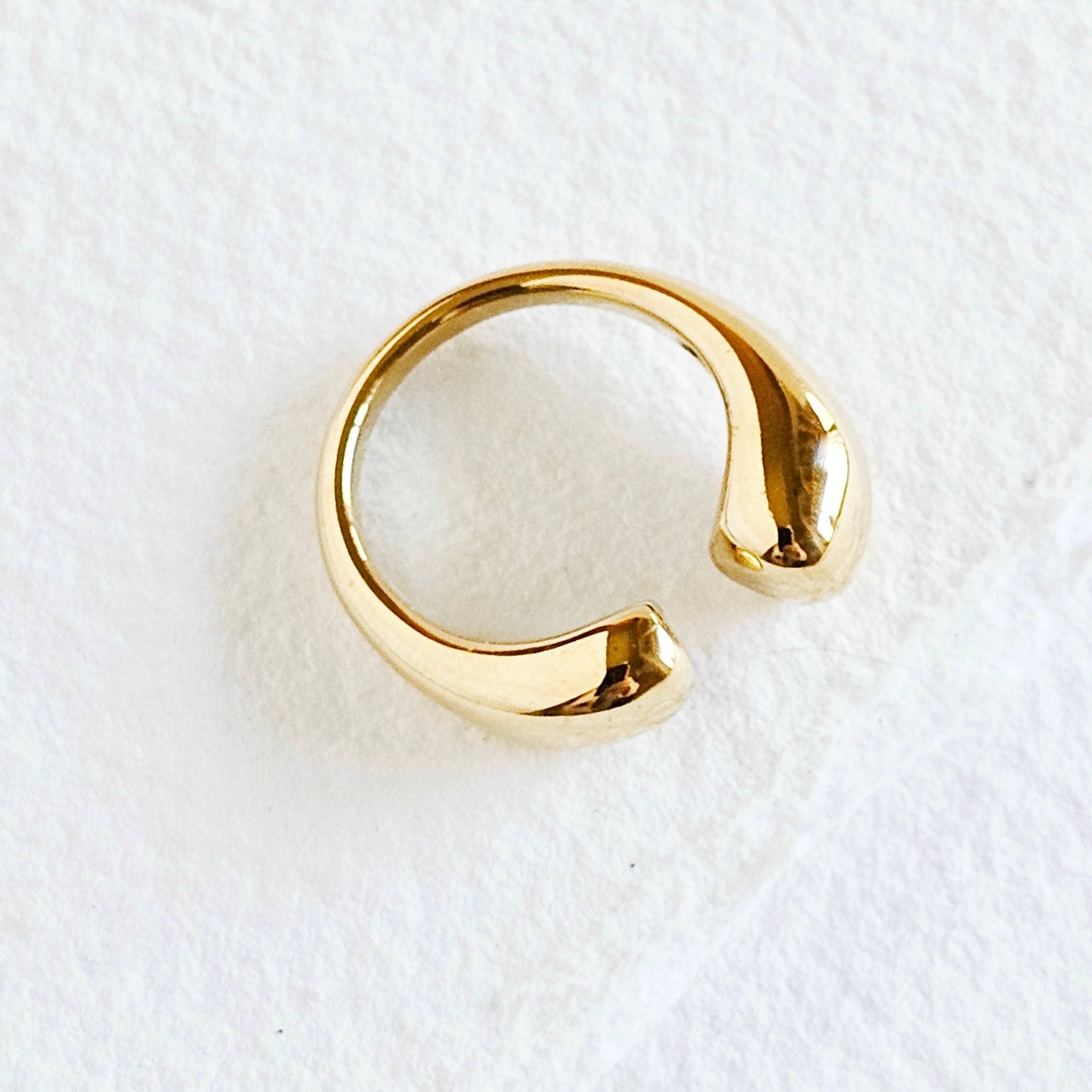 18k gold plated Modern wrap double orb chunky bold ring