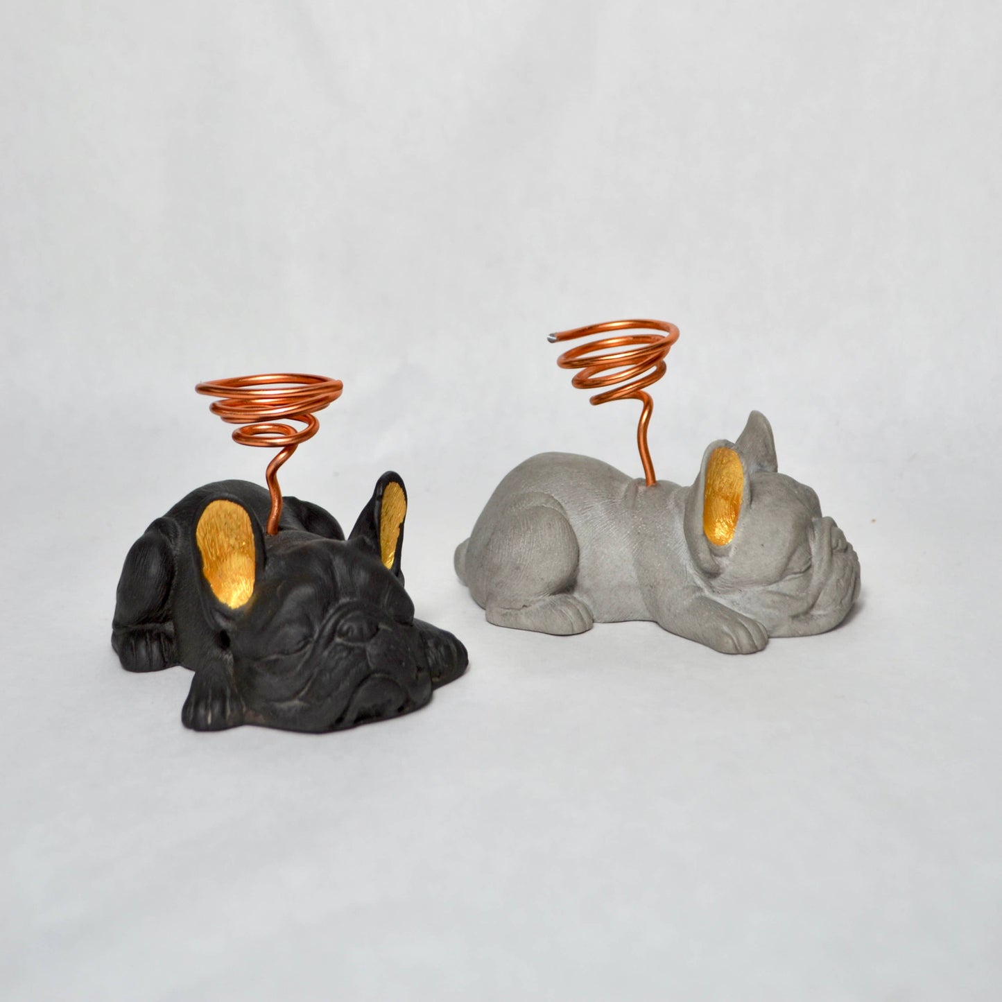 French Bulldog Airplant Holder with painted gold ears