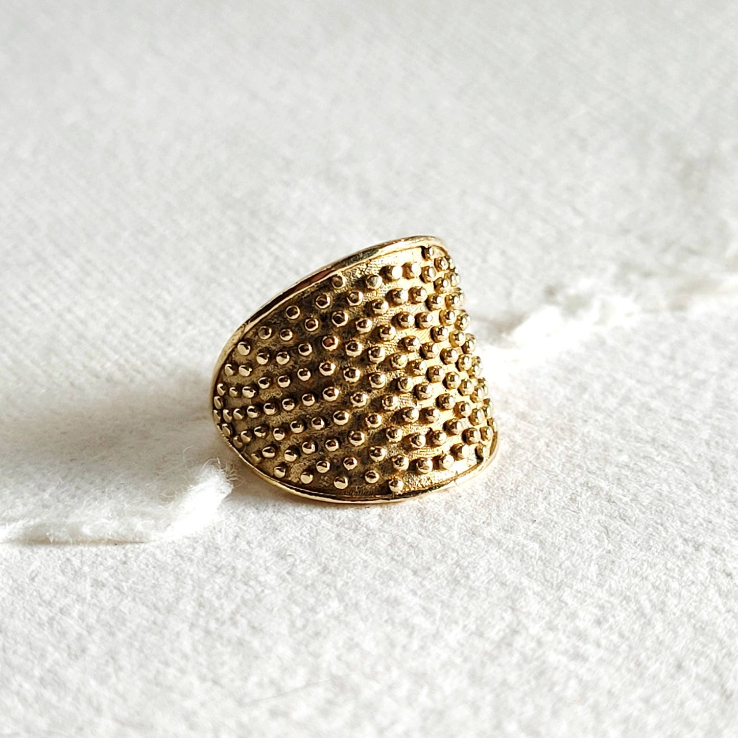 Brass ring studded circle handmade #BX05