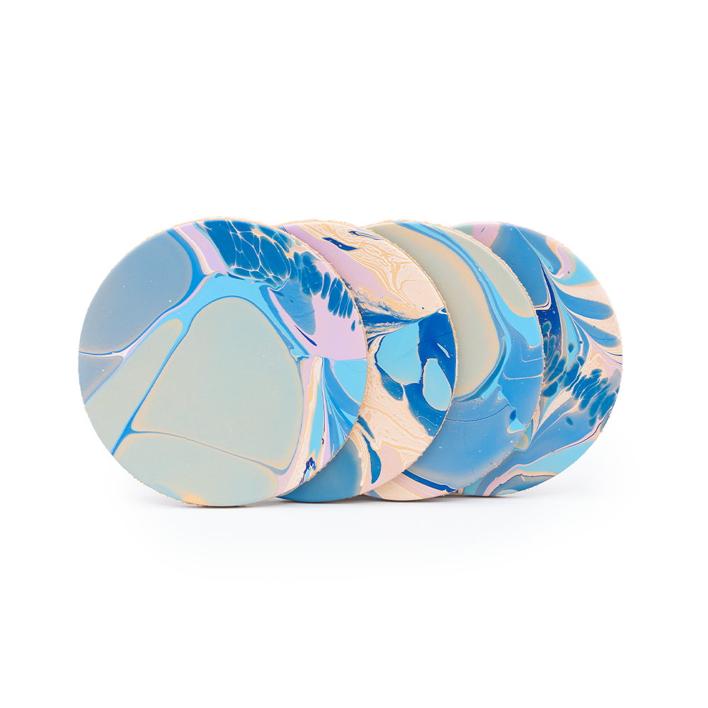 Coaster Set - Marbled Colorful