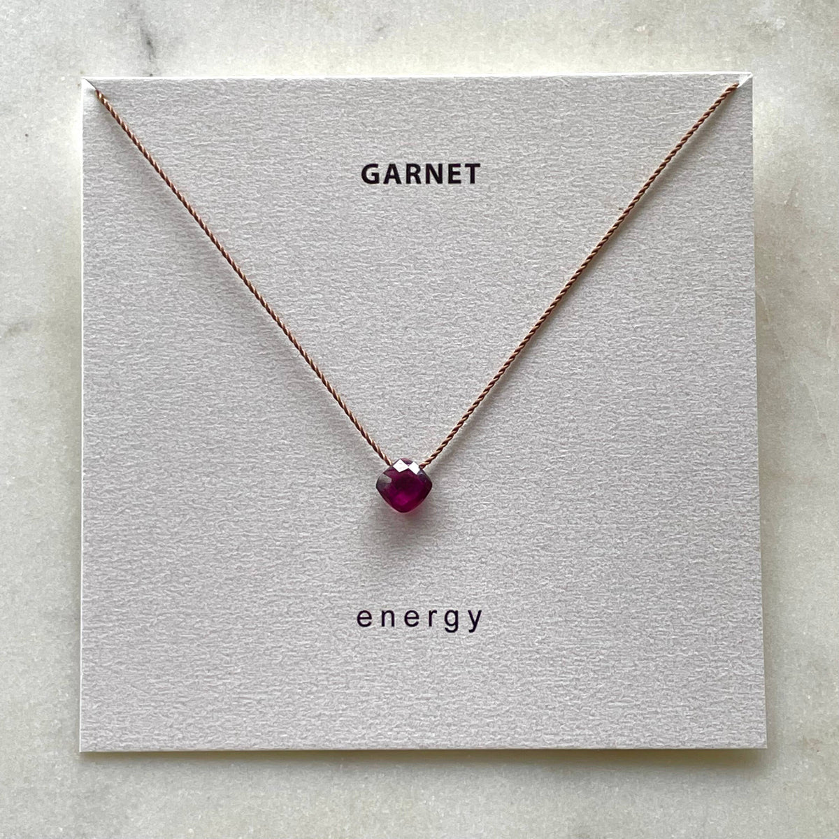 Garnet Energy Necklace, Gemstone Intention Necklace