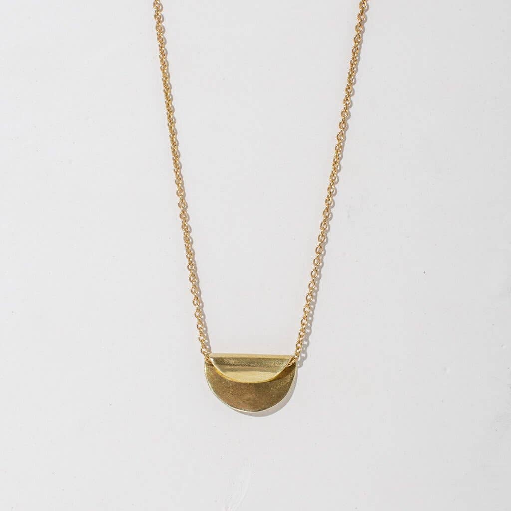 Enfold Necklace | Brass