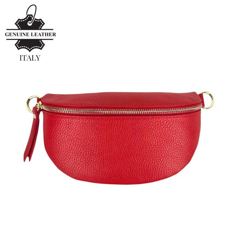 Italian Mini Leather Crossbody Waist Bag