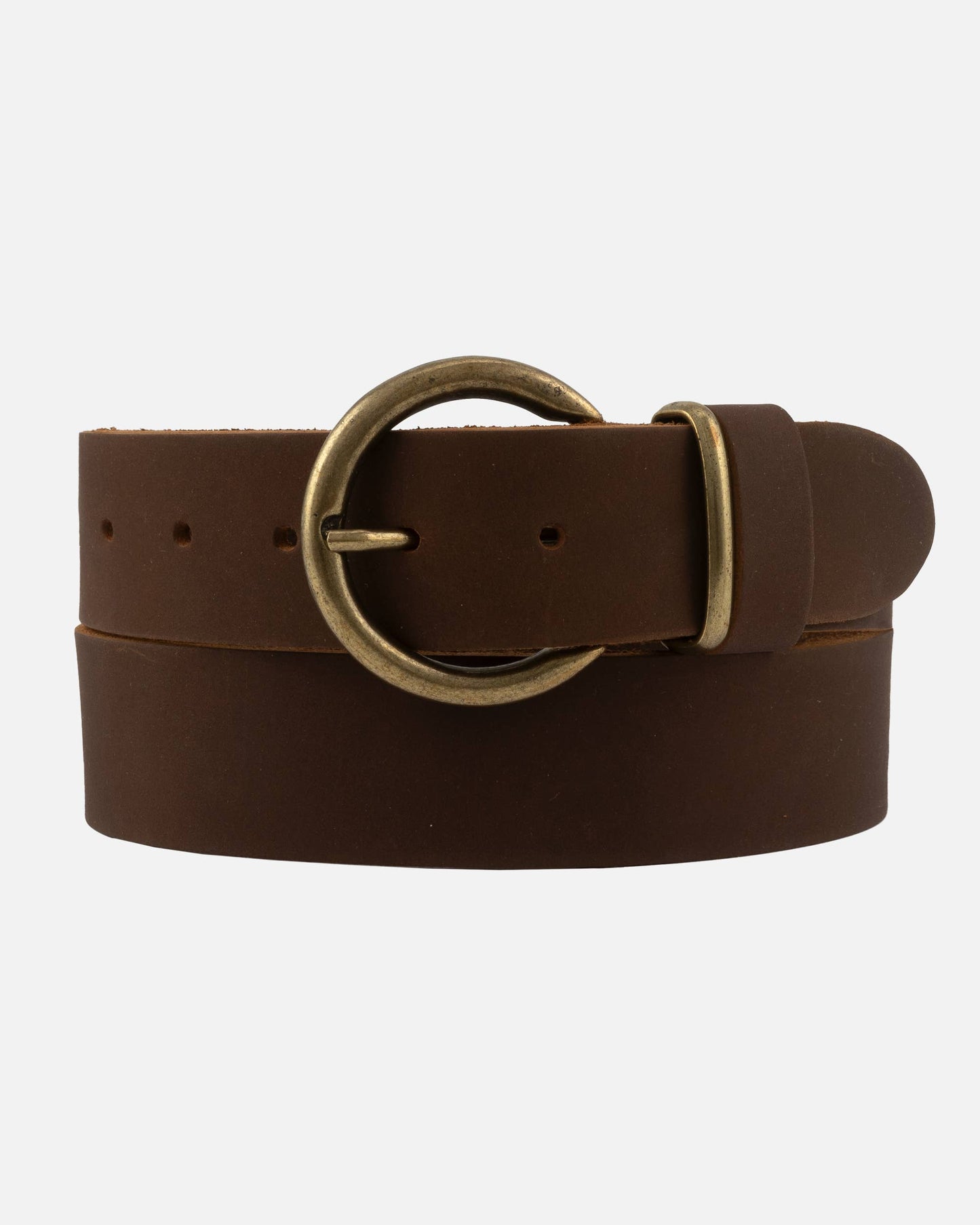 Leah | Classic Round Buckle Leather Belt
