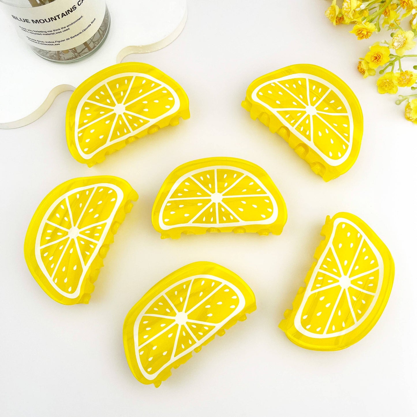 Vibrant Yellow Lemon Fruit Hair Claw Clip – Fresh & Cute