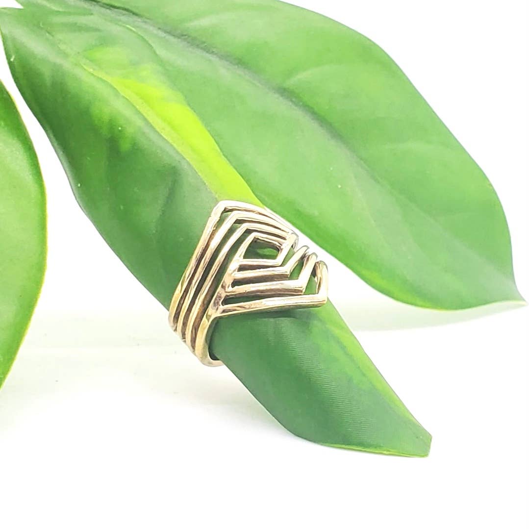 Brass Labyrinth Ring