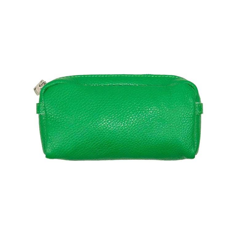 Women's High Quality Zippered Leather Toiletry Bag on Sale