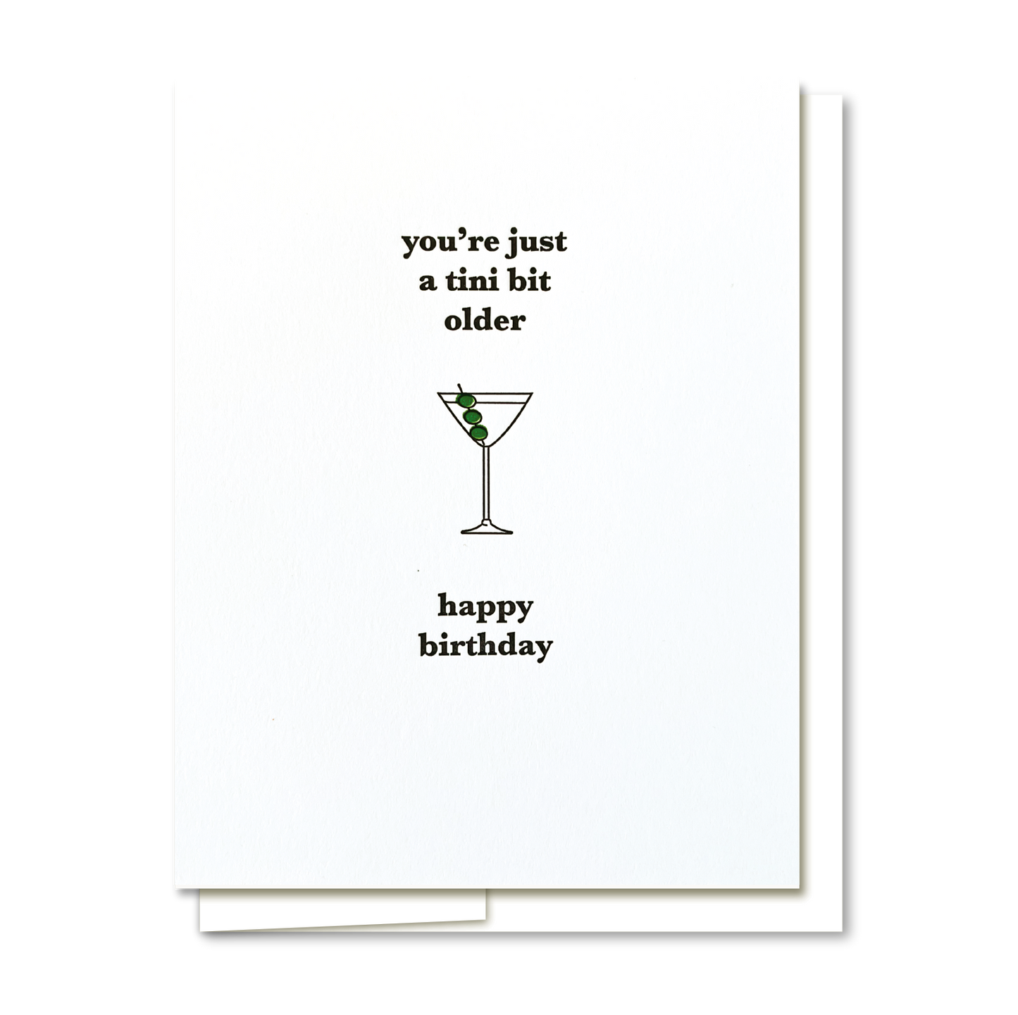 Martini Birthday - Letterpress Birthday Card