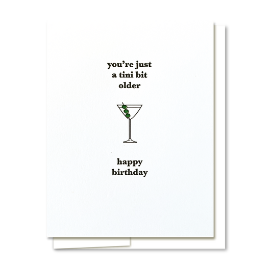 Martini Birthday - Letterpress Birthday Card