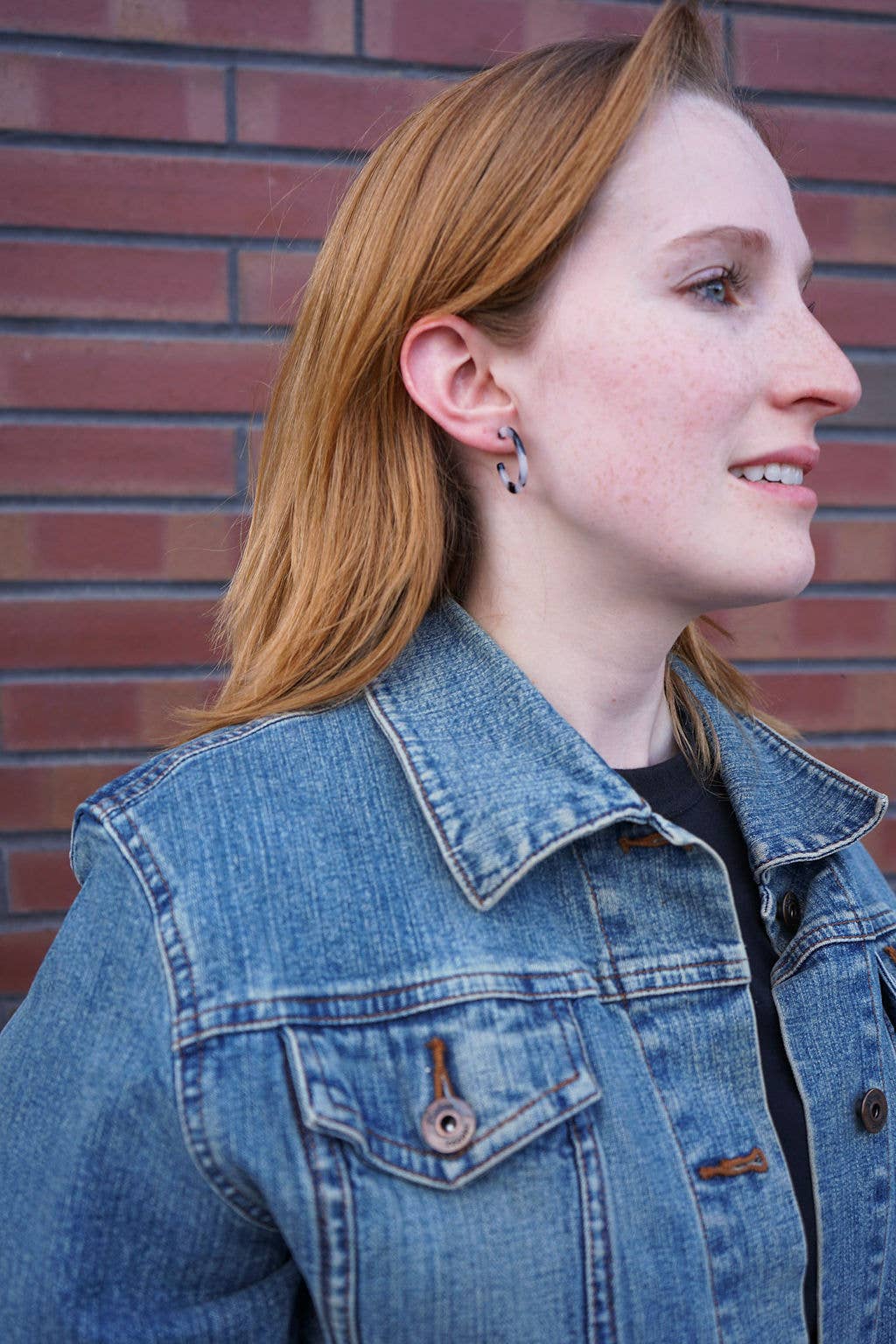 Cam Mini Hoops - Snow Tortoise // Jewelry, Earrings, Fall