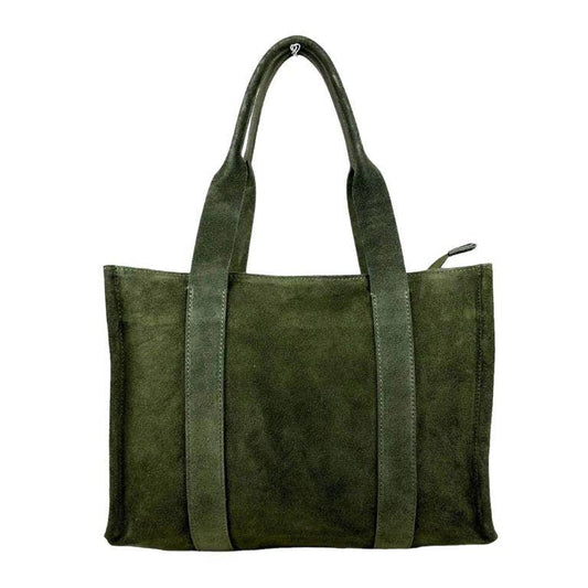 Suede Leather Shopper Bag