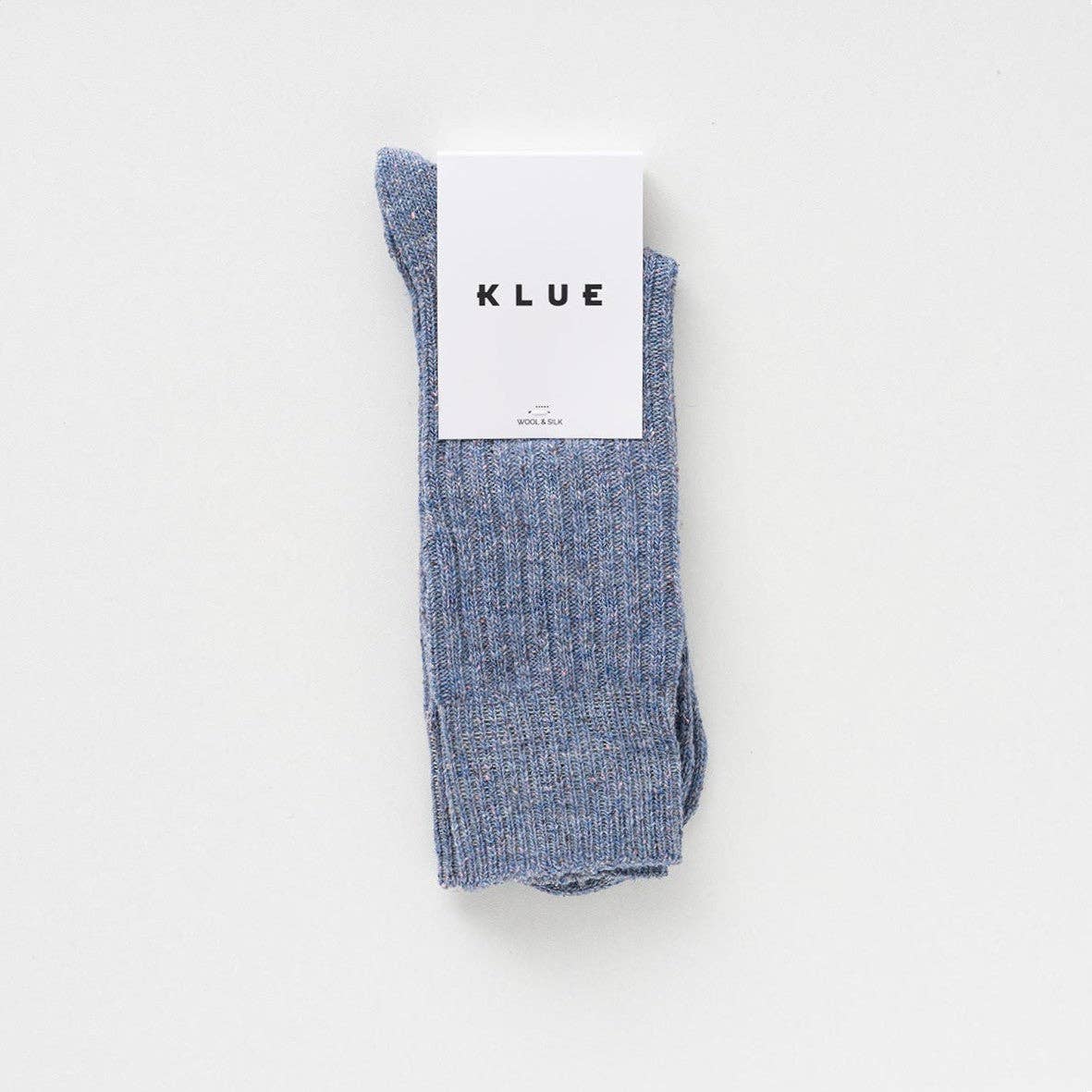 KLUE Silk and Wool DUST STAR socks | Sky Blue
