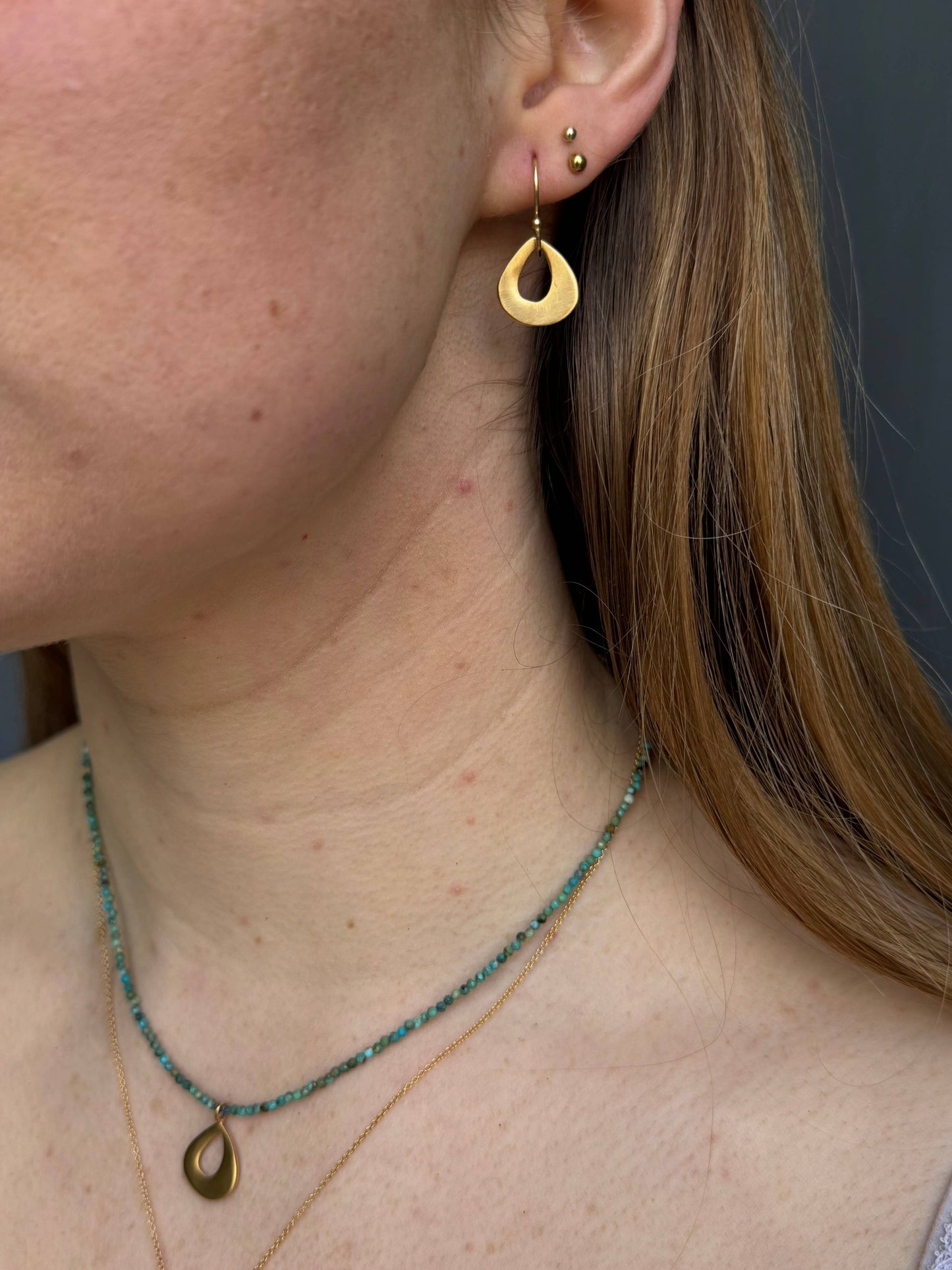 Small Open Drop Earrings in Silver or Vermeil