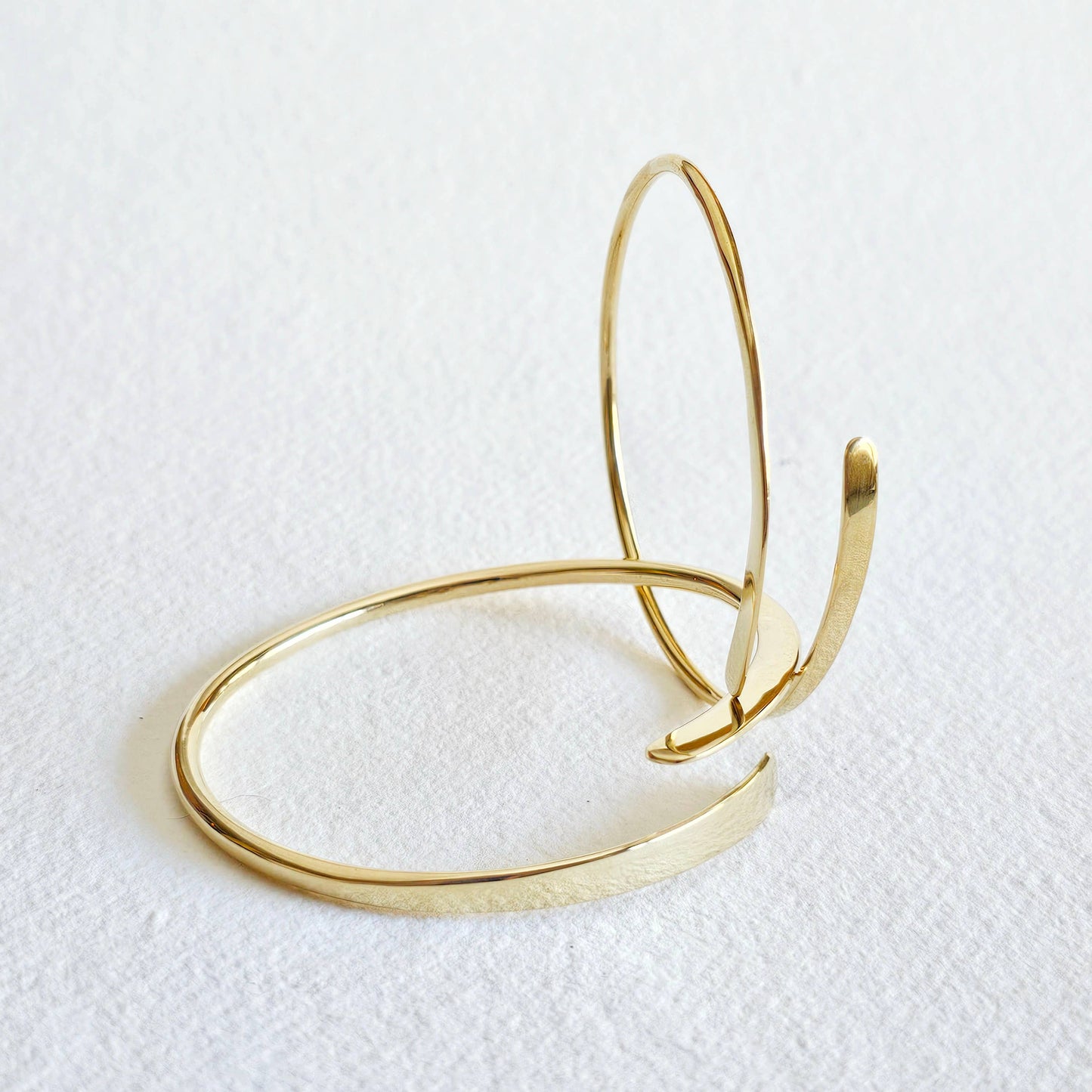 Brass Simple Wire Bangle Bracelet Flat Ends 2 styles