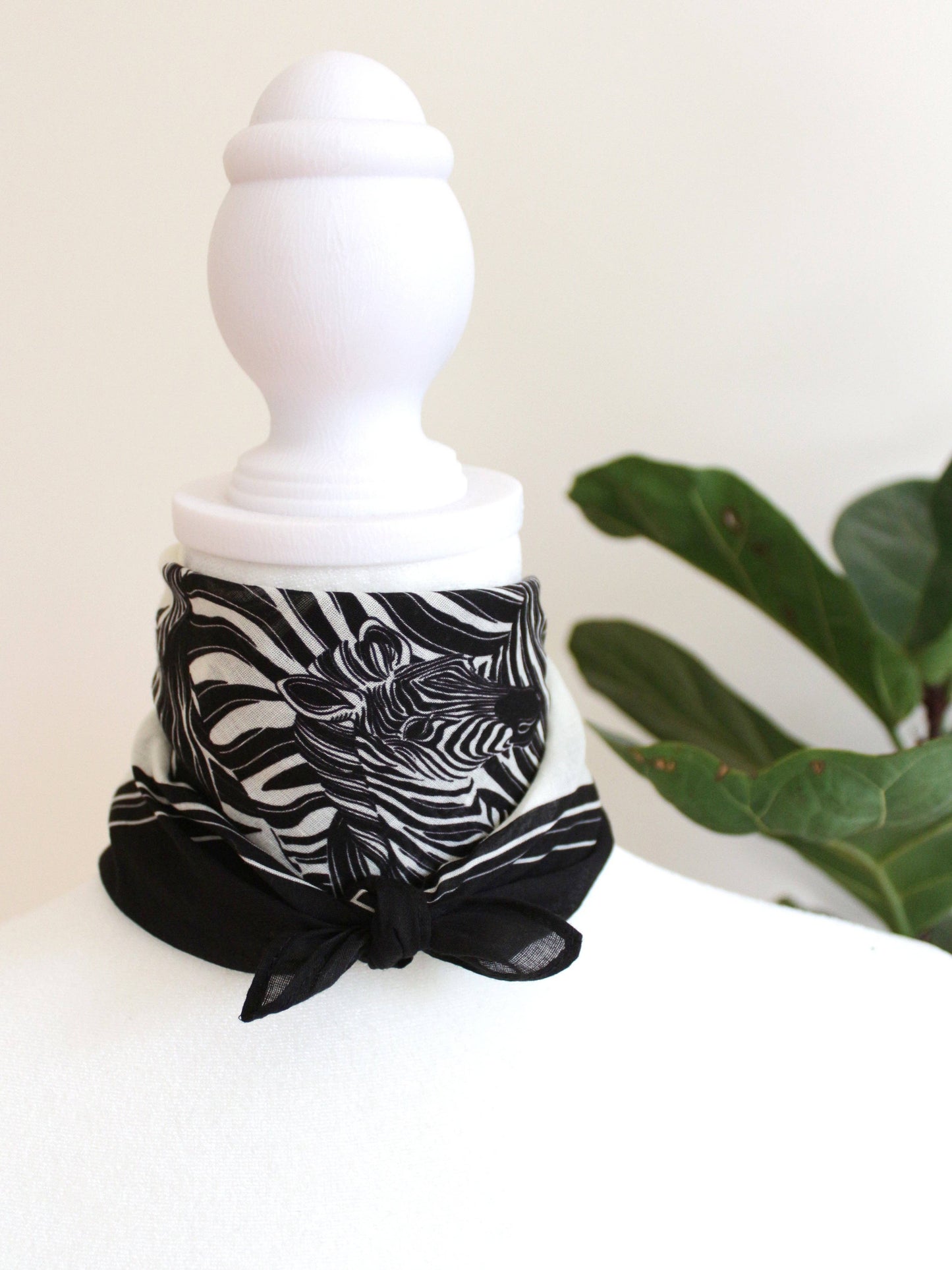Zebra, "New Beginning" Bandana Scarf (B&W)