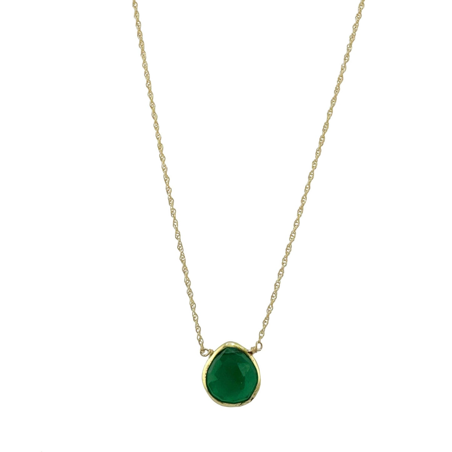 ONYX -Small Green Necklace in Silver