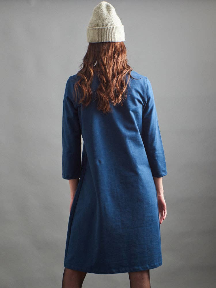 Sylvan Shift Dress Loop Knit  | Blue