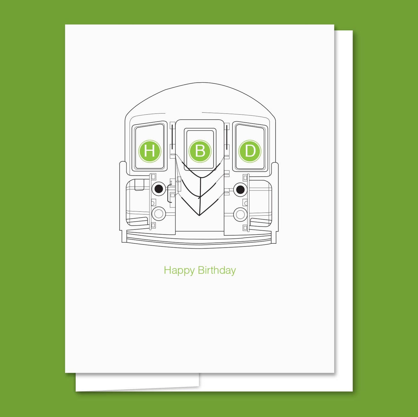 Subway Birthday - Letterpress Birthday Card