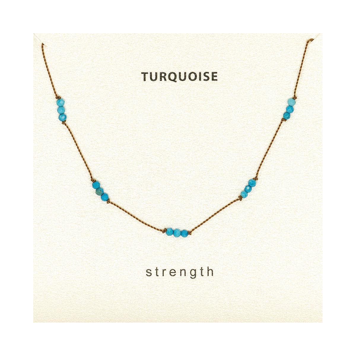 Turquoise Knotted Strength Necklace, Valentine's Day Gift