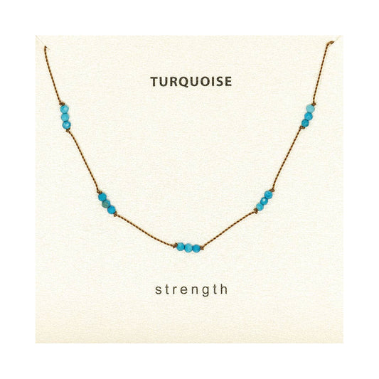 Turquoise Knotted Strength Necklace, Valentine's Day Gift