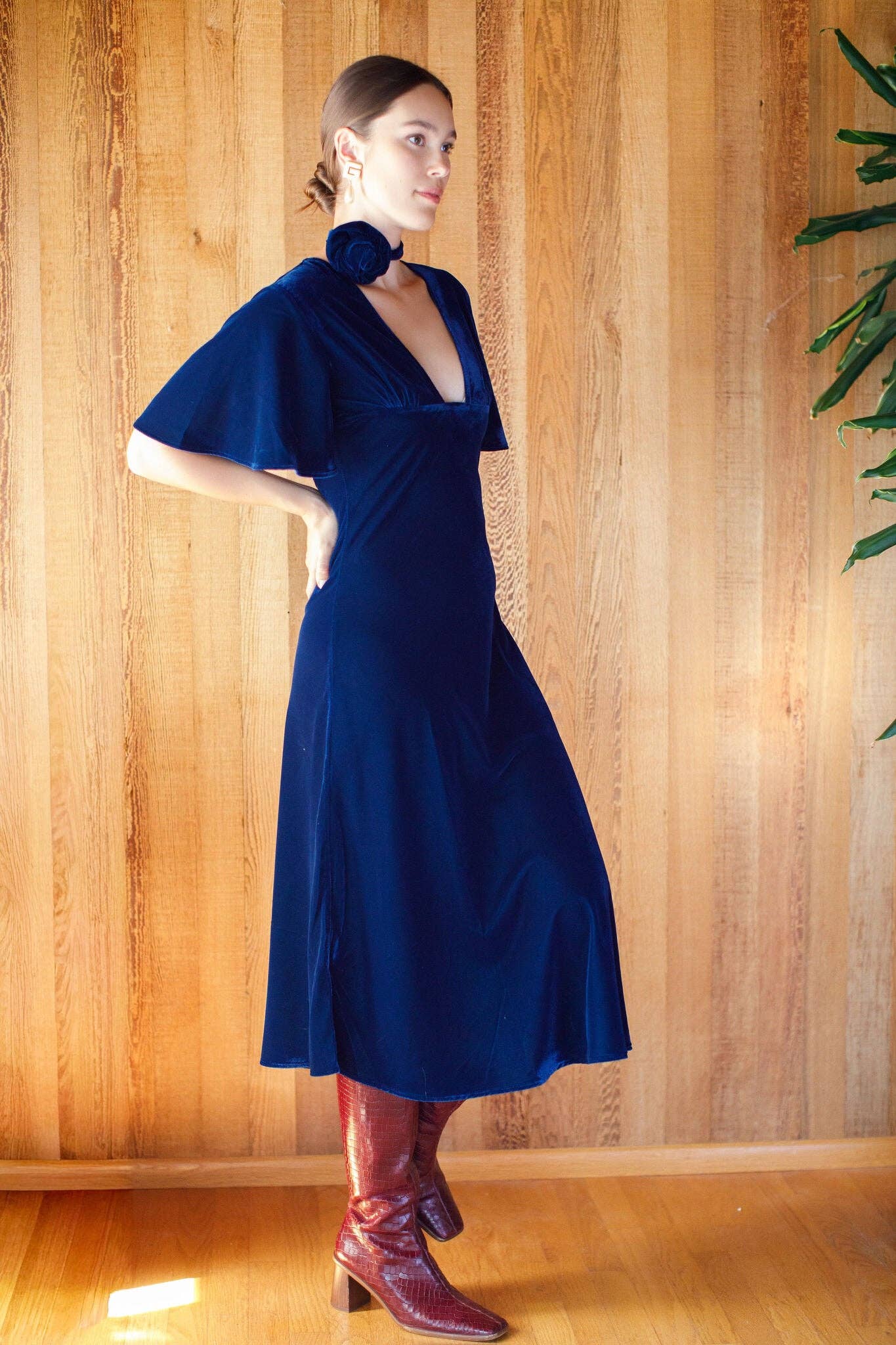 Blue Velvet Anais Dress