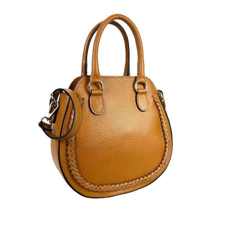 Leather Pronto Handbag with 2 Short Handles + Crossbody