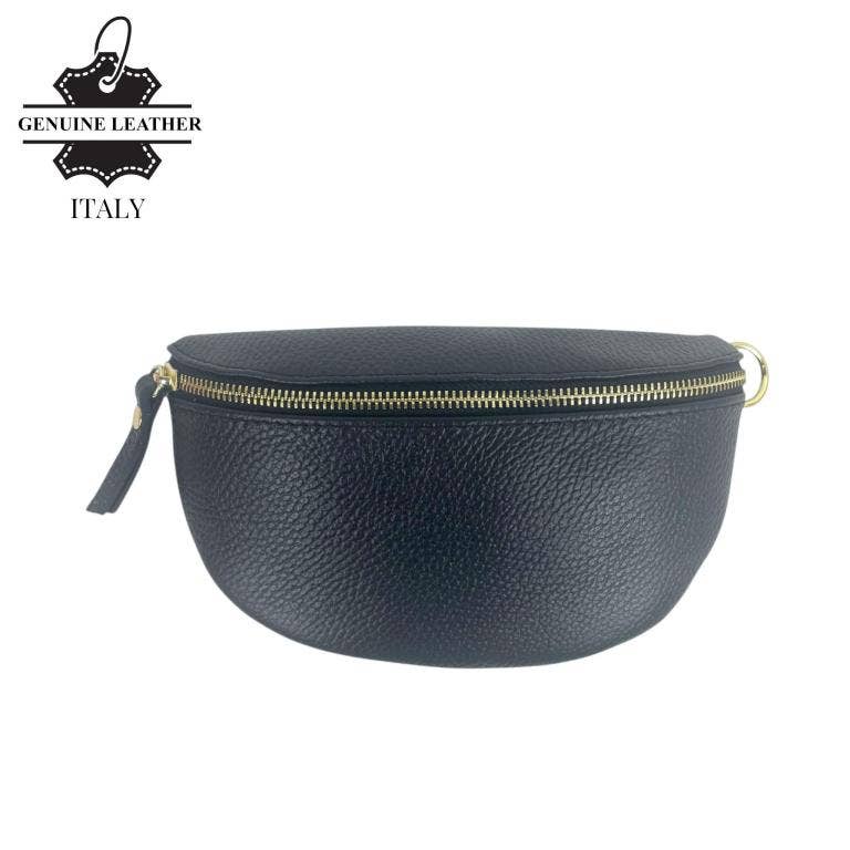 Italian Mini Leather Crossbody Waist Bag