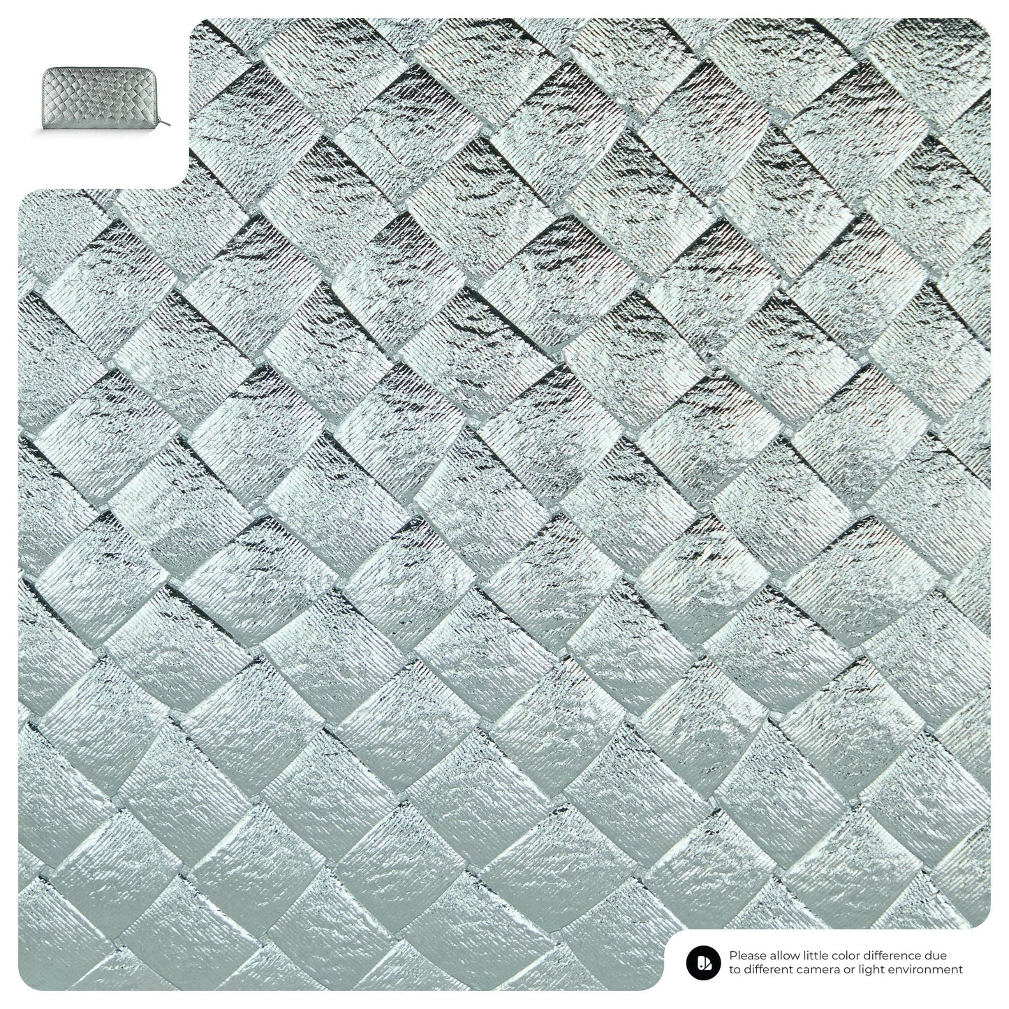 Italian Genuine Weave Metallic Suede Wallet 651088