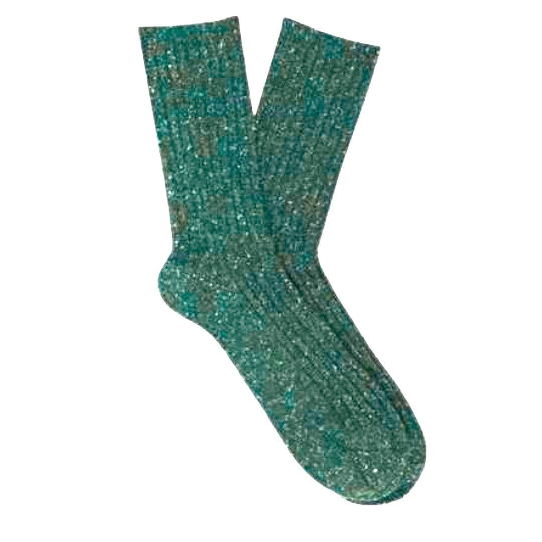 KLUE Silk and Wool DUST STAR socks | Dark Green